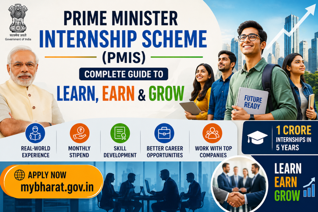 Prime Minister Internship Scheme (PMIS): Complete Guide to Learn, Earn & Grow